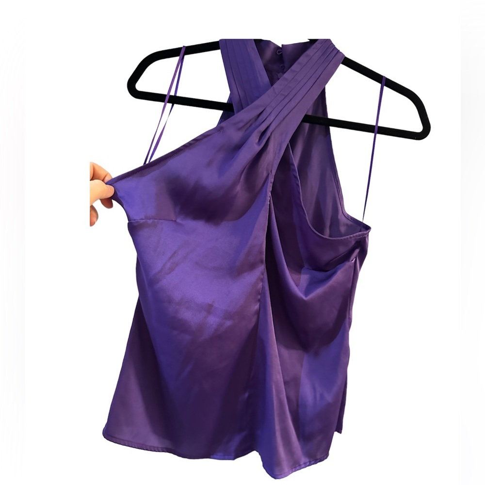 Guess purple satin halter top size M